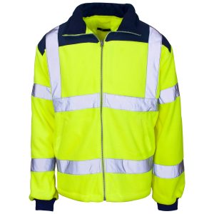 Hi Vis 2 Tone Fleece Yellow  Blue Rain Patch  ISO20471  - M