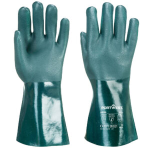 Green 11" Double Dipped PVC Gloves