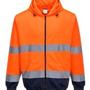 Two-Tone Zip Front Hoodie