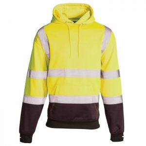 HI VIS 2 TONE HOODIE YELLOW/NAVY-Small-20 PCS