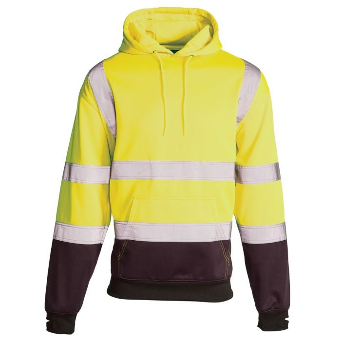 HI VIS 2 TONE HOODIE YELLOW/NAVY-Small-20 PCS