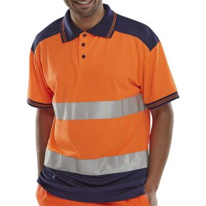 PK SHIRT 2TONE ORANGE/NAVY S