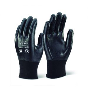 NITRILE F/C POLYESTER BLK SML
